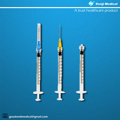 निष्फल डिस्पोजेबल चिकित्सा उपभोग्य, सुई के साथ कक्षा III 1ml सिरिंज