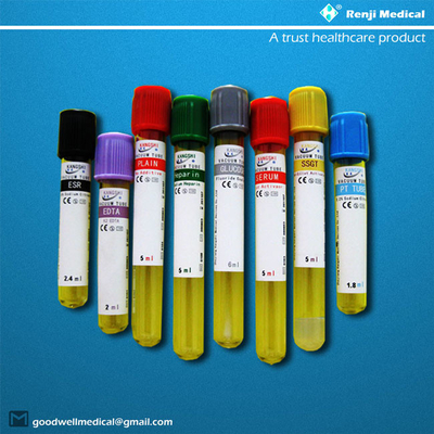 EDTA डिस्पोजेबल वैक्यूम रक्त संग्रह ट्यूब हेमटोलॉजी में प्रयुक्त 5ml 6ml