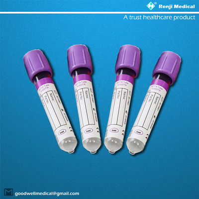 EDTA डिस्पोजेबल वैक्यूम रक्त संग्रह ट्यूब हेमटोलॉजी में प्रयुक्त 5ml 6ml