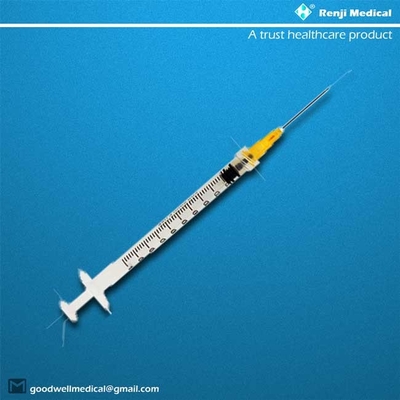 निष्फल डिस्पोजेबल चिकित्सा उपभोग्य, सुई के साथ कक्षा III 1ml सिरिंज